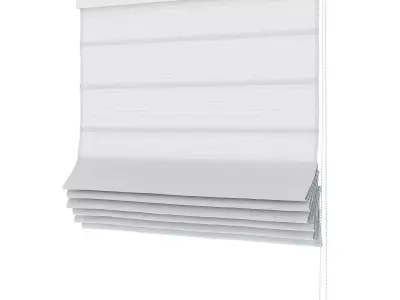 White Roman Blinds 3D model
