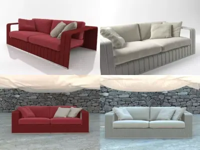 Frame  2-seat sofa 3D model