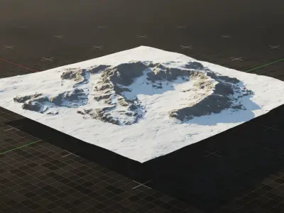 Tundra Mountain Terrain 4 3D model