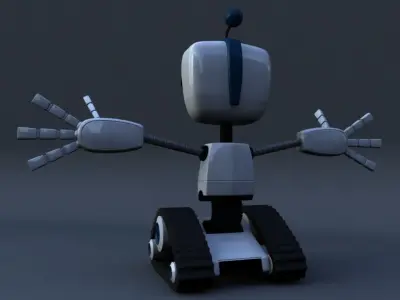 Chain Wheel Robot Model Low-poly 3D model