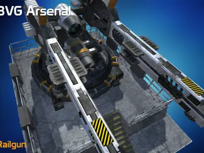 Railgun - HQ Low-poly 3D model