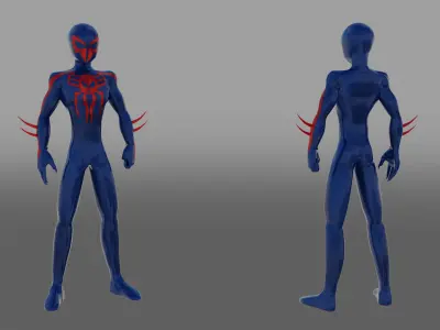 Spectacular Spider - Man 2099 Low-poly 3D model