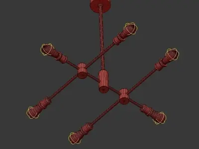 TRIBECA chandelier with four lights hanging from it 3D model