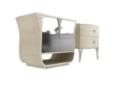 Caracole Lilian door drawer nightstand  3D model
