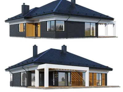 Moder house Bristole with BLENDE file 3D model