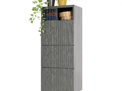 Wardrobe with 3 oak doors BILBAO La redoute 3D model