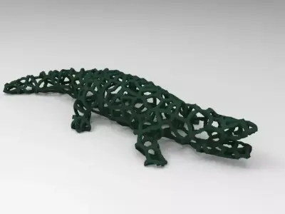 Crocodile Voronoi 3D print model