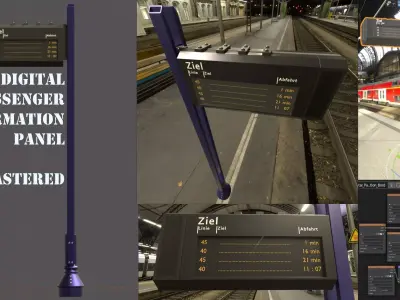 Digital Passenger Information Panel  Remastered Low-poly 3D model