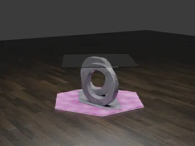 glass table with rug 3D model
