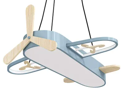 Childrens Plane Shaped Hanging Lamp Acrylic Bedroom 3D model