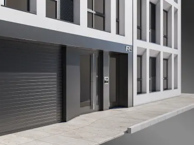 Apartment Building Facade 01  3D model
