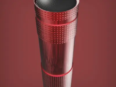 Red Low-Poly Game-Ready flashlight Free low-poly 3D model