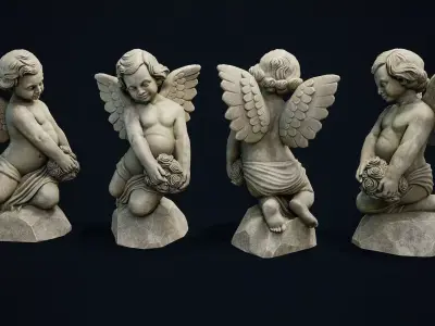 Garden Statue 6 PBR Low-poly 3D model