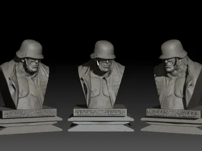  Zombie Biker High Poly for 3d Print 3D print model