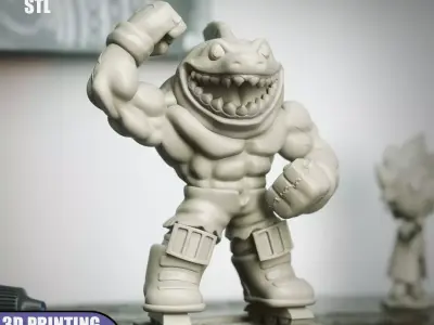Street Sharks Streex Chibi STL for 3D Printing ChibiSTL 3DXM 3D print model