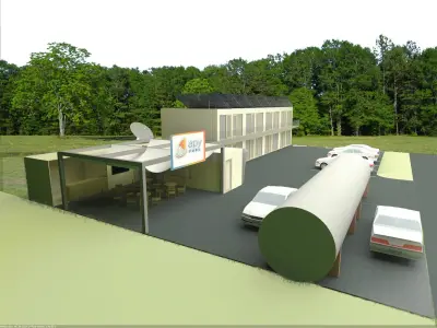 Rural petrol station 3D model