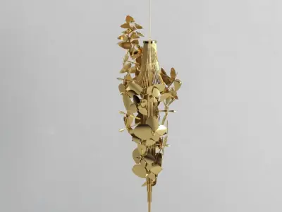 Pendant-lamp-mcqueen-luxxu gold leaf hanging lamp 3D model
