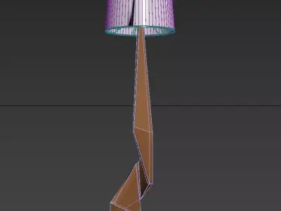 Teak Zig Zag Lamp 3D model