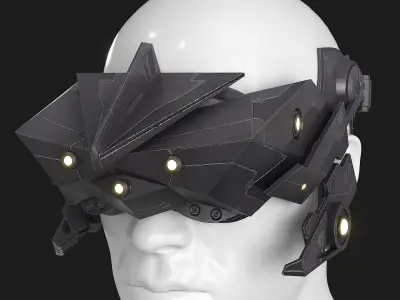 Sci Fi VR Headset Low-poly 3D model