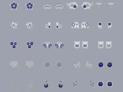 Earring pack kid earring 3D print model