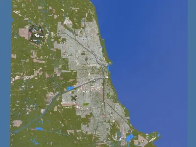 Chicago City USA Low-poly 3D model