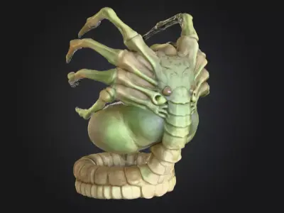 Alien Encounter Low-poly 3D model