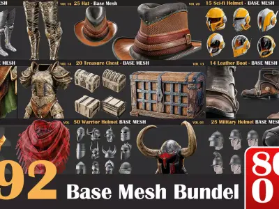 692 Base Mesh Bundle - 80 Percentage OFF   3D model