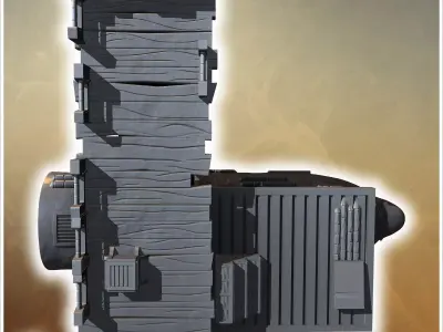 Large structure with upper defenses airplane carcass and reinfor 3D print model