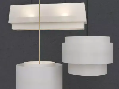 TIERED three pendant lights hanging from ceiling 3D model