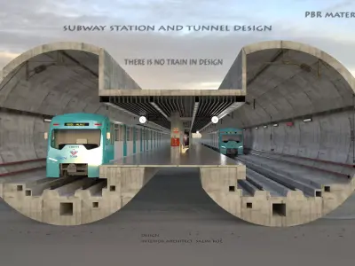  EUROPEAN MODEREN    STATION AND TUNNEL DESIGN 3D model