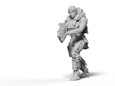 Scifi Battle Armor - Koloss Assault Rifle Captain Ryli 3D print 3D print model