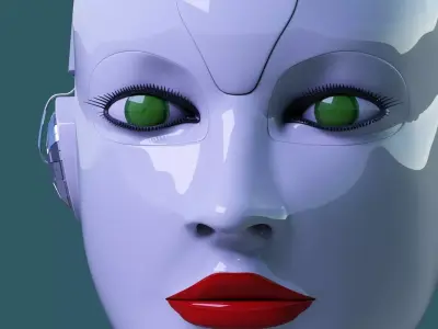 Robot 6 female with eyes 3D model