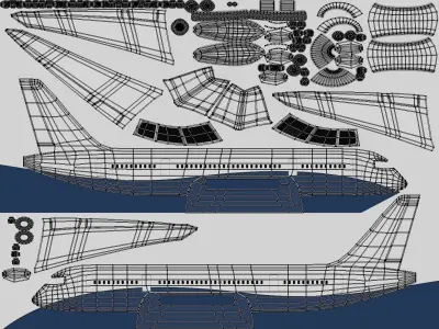  Generic Airliner - Plane - Airplane -- LowPoly Low-poly 3D model