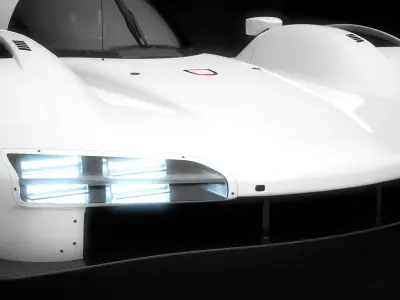  Porsche 963 LMDh Hypercar Season 2023 White Mockup 