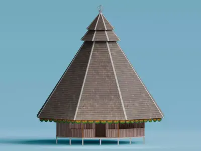 Traditional Houses - Rumah Kariwari Low-poly 3D model