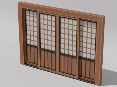 Japanese Furniture Kit - Sliding Door Low-poly 3D model