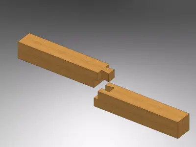 Koshikake Aritsugi - Classical Japanese Wood Joint  Free 3D model