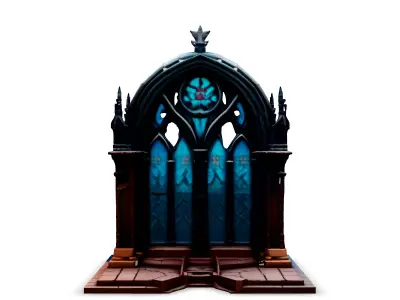 Gothic Arch Window Stained Glass Low-poly 3D model