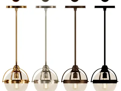 INDUSTRIAL BANDED GLOBE PENDANT 3D model
