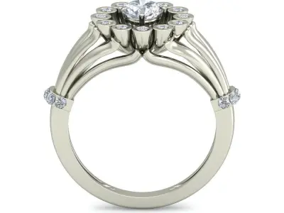 Women Wedding Engagement Ring 3D print model 5