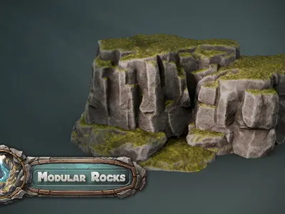 3DT Stylized Rocks and Cliffs Pack  Game Design  3D Asset Pack 3D model