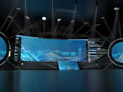 stage for music art and light 3D model