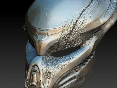 Fugitive Predator damaged bio mask 3d model 3D model