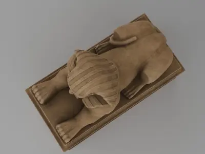 Sphinx Statue Low-poly 3D model