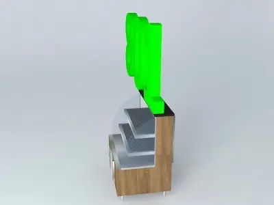 Kit801 Desk Exhibitor Refrig. Static Curved 2 doors b Alex Ma... Free 3D model