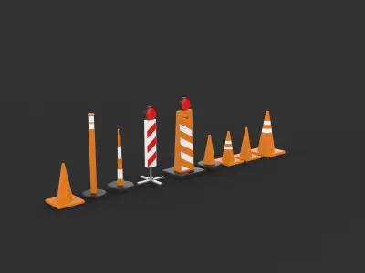 Traffic cone 3D model 13