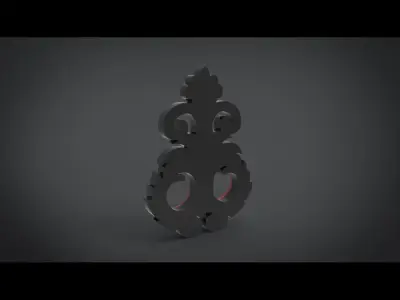 Ornament ornate gold and pendant Low-poly 3D model