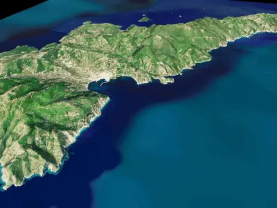 Skopelos island full 3d model terrain 3D model
