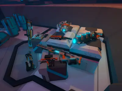 CB Sci-Fi Gun Pack Complete Low-poly 3D model