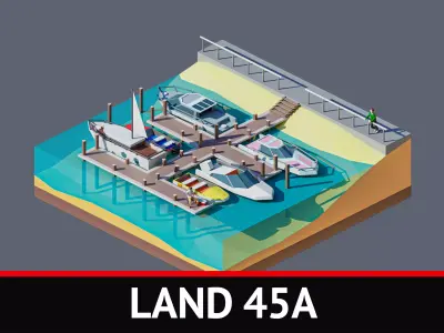 land 45A Low-poly 3D model